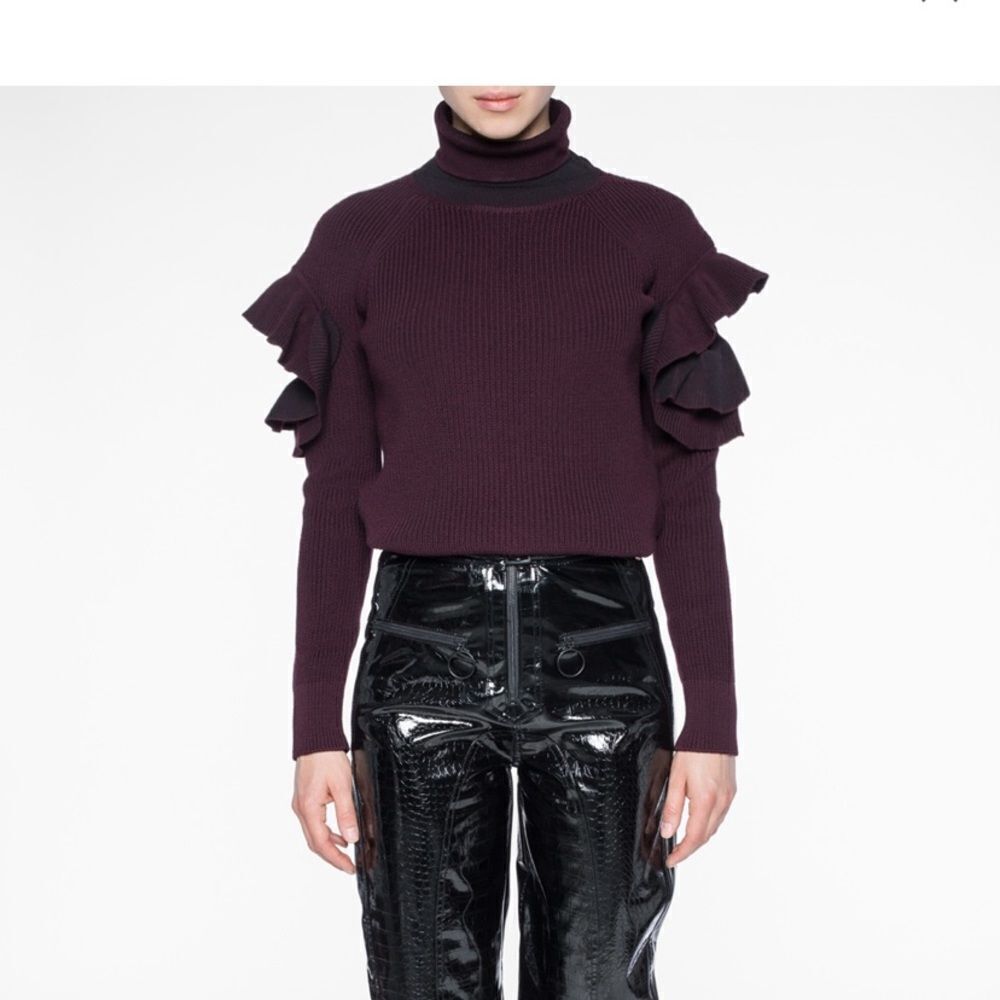 Versace cold shoulder turtle neck sweater, size 38(S)